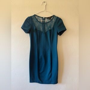 XXI Forever21 Blue Dress with Lace Accent